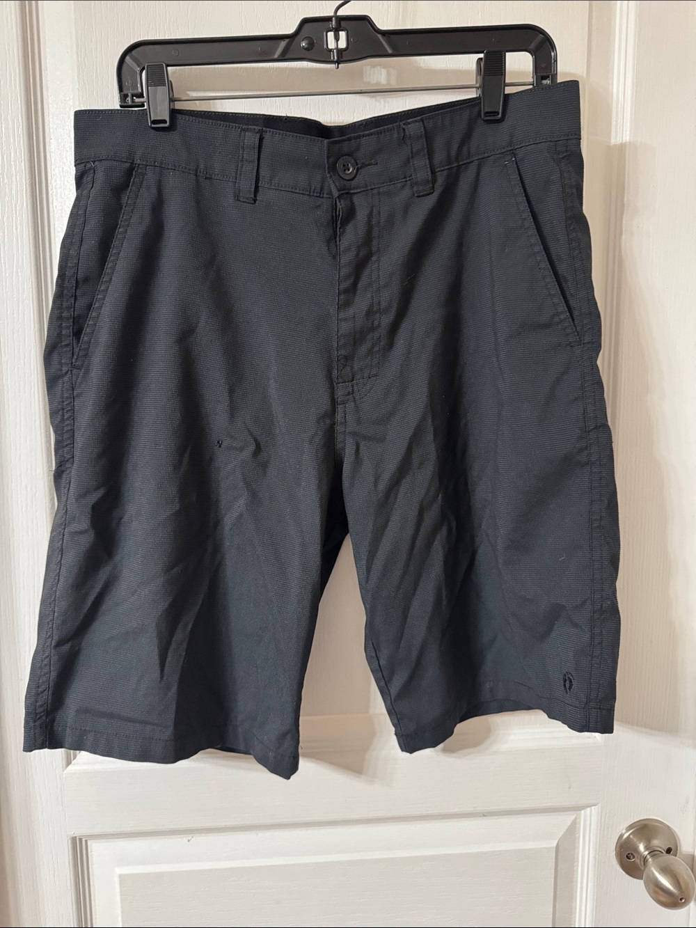 Hang Ten Black Flat-Front Men's Shorts with Side Pockets